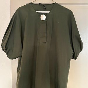 Zara Green poplin shirt size large